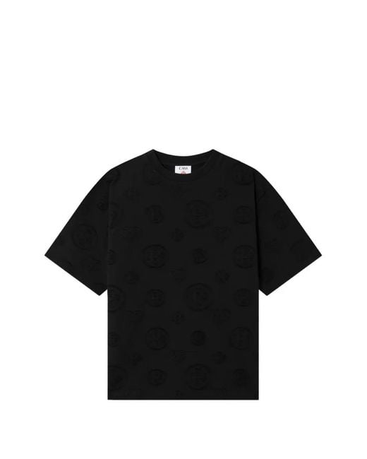 Casablanca Black Appliqué Monogram T-Shirt for men
