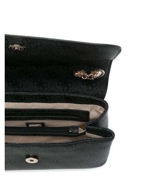 Guess Black Logo-Plaque Shoulder Bag