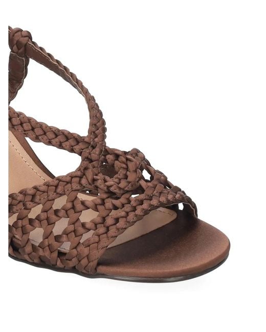 Bibi Lou Brown Woven-Strap Sandals