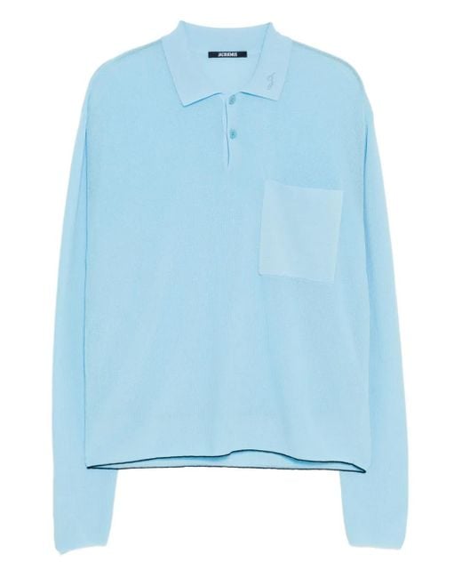 Polo con bolsillo de manga larga Jacquemus de hombre de color Blue