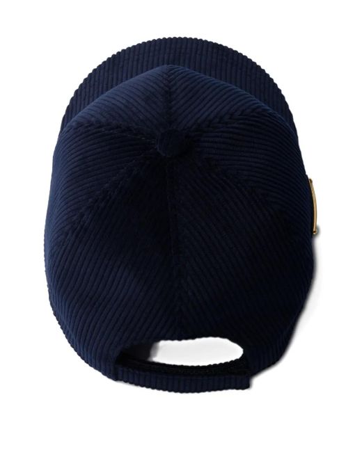 Prada Blue Corduroy Baseball Cap
