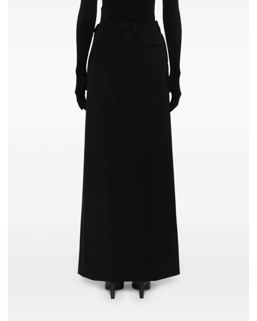 Balenciaga Black Wool Midi Skirt