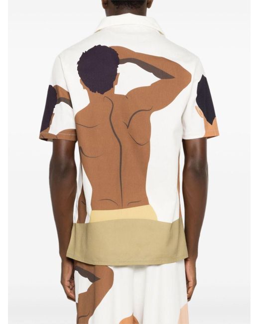 Amir Slama Pink Graphic-print Cotton Shirt for men