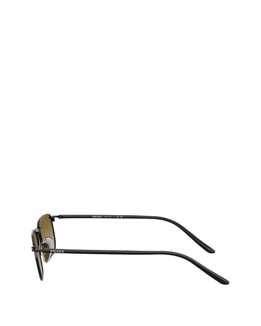 Prada Metallic Rectangular-Frame Sunglasses for men