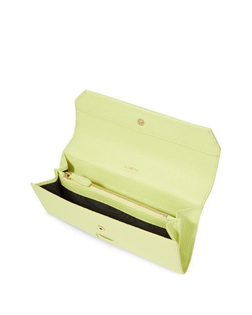 Lancel Yellow Slim Flap Wallet