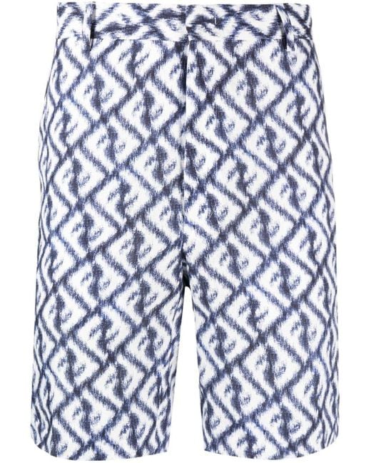 Fendi Shorts Met Monogramprint in het Blue voor heren
