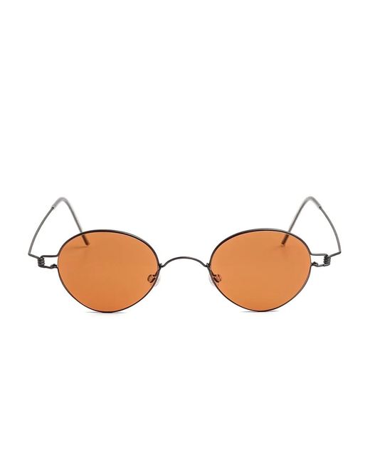 Lindberg Brown Round-Frame Sunglasses