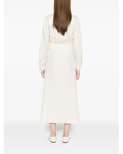 Woolrich White Tie Waist Chemisier Dress