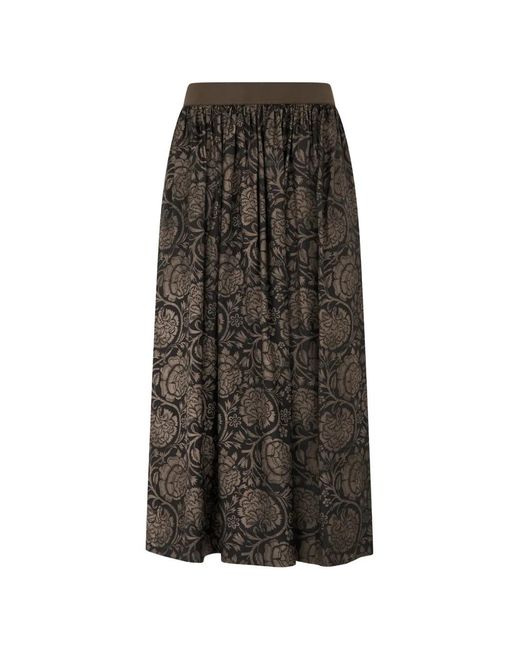 Uma Wang Brown Floral-Print Skirt