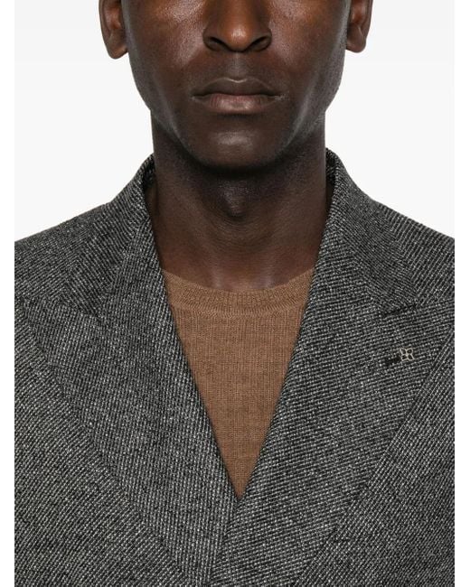 Tagliatore Doppelreihiges Sakko mit diagonalem Muster in Gray für Herren