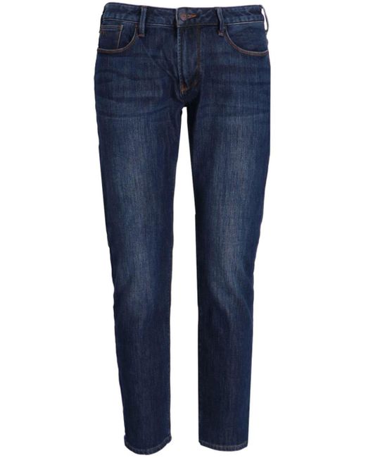 Jeans slim con effetto schiarito di Emporio Armani in Blue da Uomo