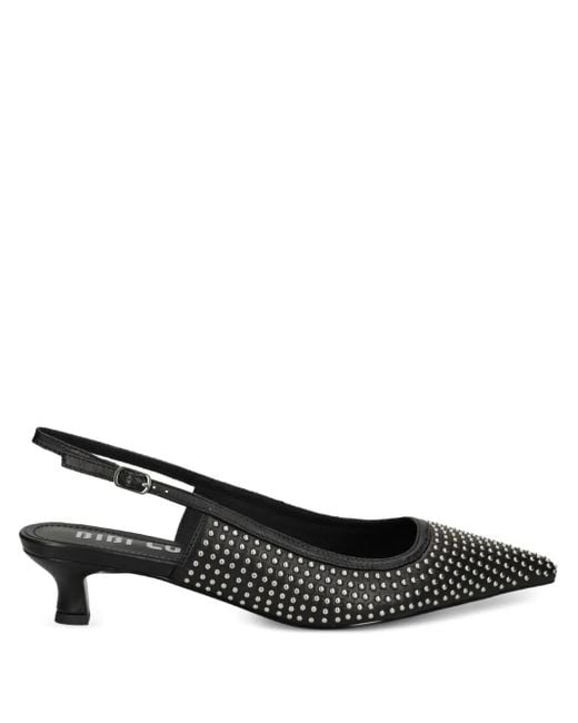 Bibi Lou Black 35Mm Studded Slingback Pumps