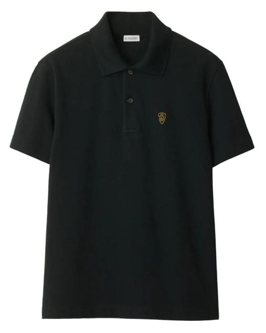 Burberry Black Cotton Polo Shirt for men