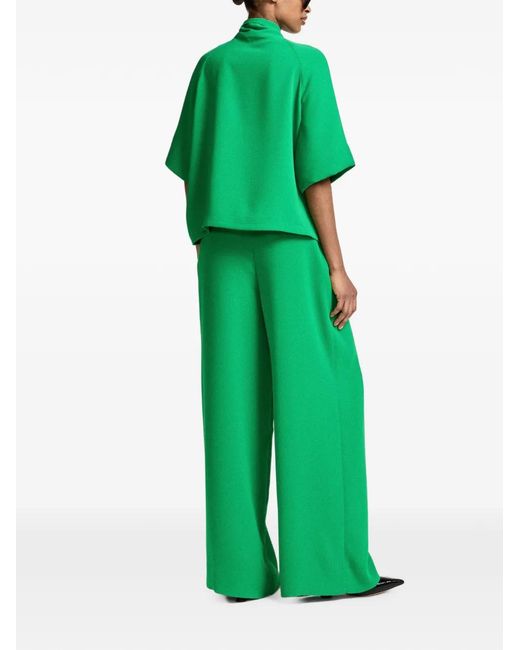 Essentiel Antwerp Green Tie-Neck Raglan-Sleeve Top