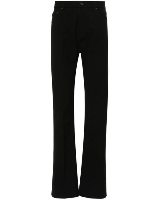 メンズ Rick Owens Jim Cut Slim-fit Trousers Black