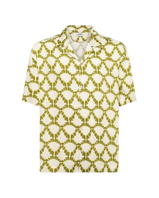 Laneus Yellow Patterned Shirt for men