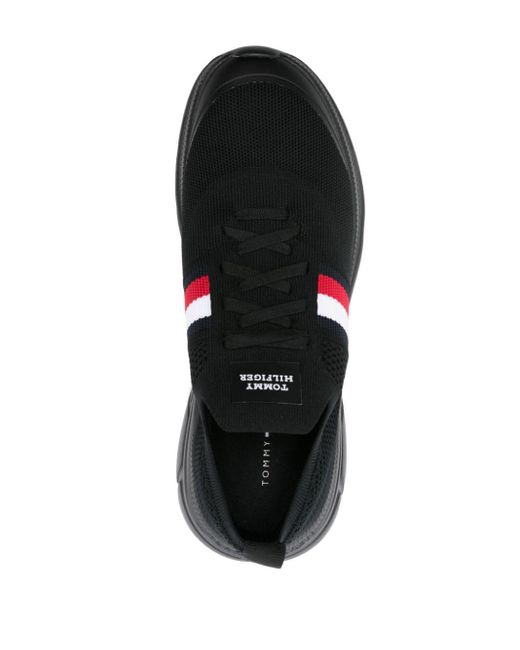 Tommy Hilfiger Black Modern Knitted Sneakers for men