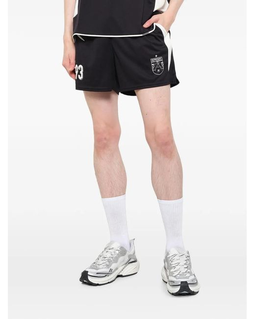 Represent Black Star Football Panelled Shorts for men