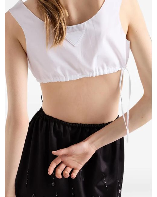 Prada White Poplin Top
