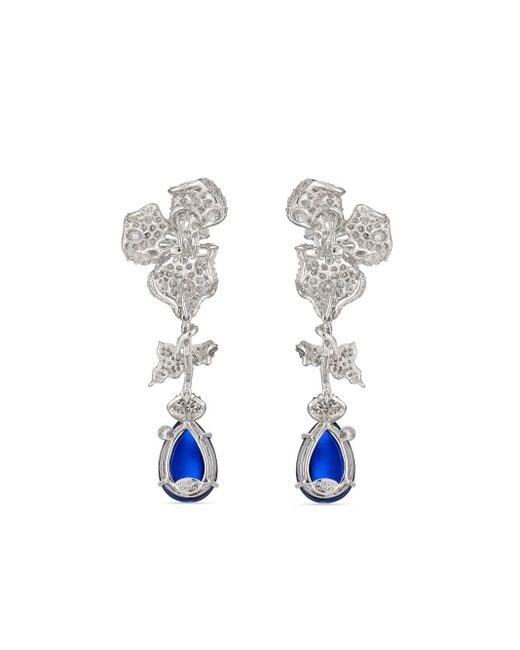 Anabela Chan Blue 18Kt Vermeil Orchid Sapphire And Diamond Earrings