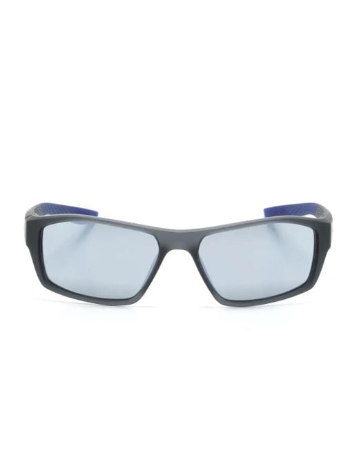 Nike Blue Brazen Fuel Rectangle-Frame Sunglasses