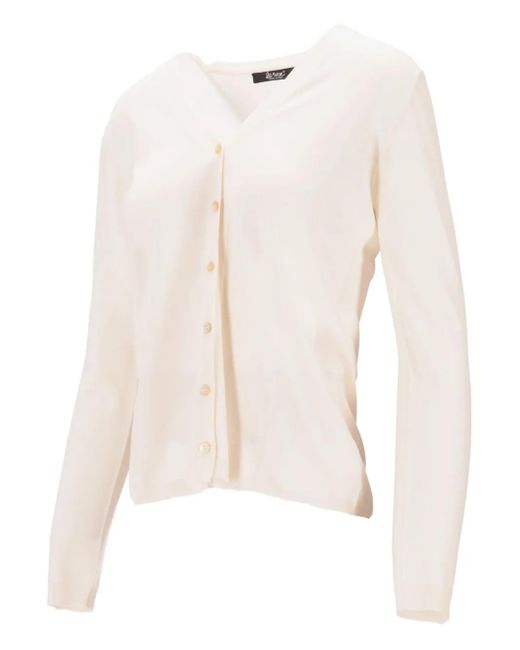 LA ROSE White Front-Button Cardigan