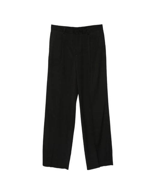 Lardini Black Pressed-Crease Wide-Leg Trousers for men