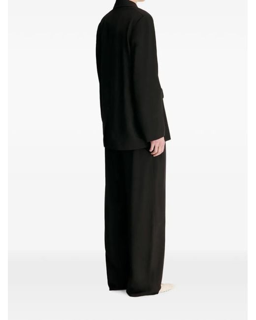 Loulou de Saison Black Regan Double-Breasted Notch-Lapels Jacket