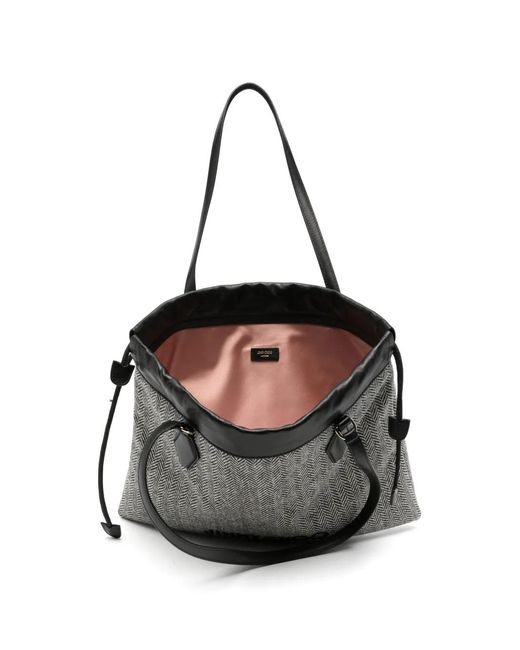 Borsa A Spalla Con Coulisse di Jimmy Choo in Gray
