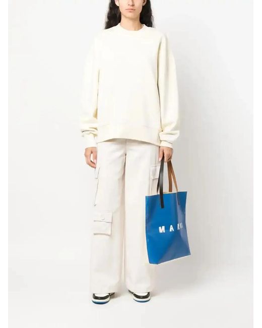 AMI White Logo-Embroidered Patch Sweatshirt