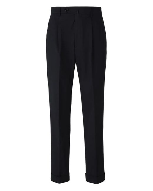 Berwich Blue Pleated Tapered Trousers for men