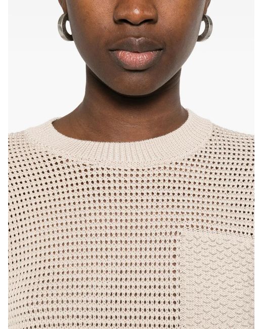 Peserico White Open-Knit Sweater