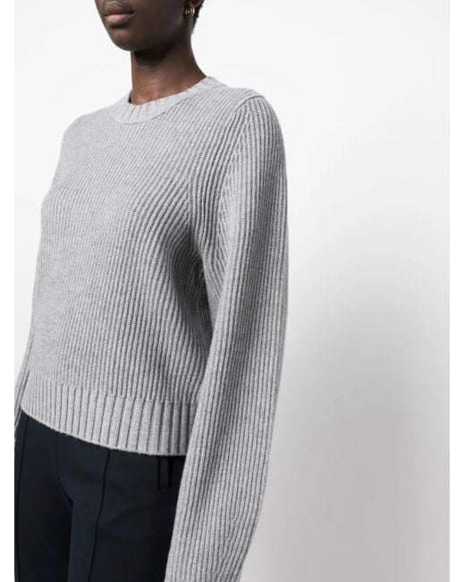 Dorothee Schumacher Gray Ribbed-Knit Sweatshirt