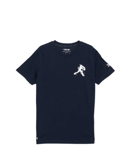 Lacoste Blue X Novak Djokovic Printed T-Shirt for men