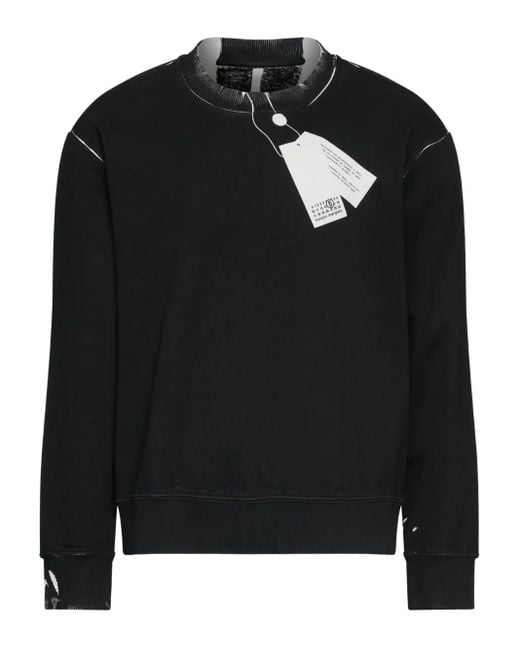 MM6 by Maison Margiela Black Cotton Sweatshirt for men