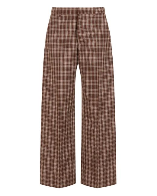Marni Brown Checked Wide-Leg Trousers for men