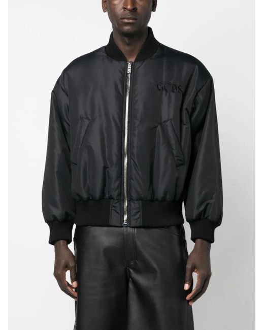 Gcds Black Embroidered Spongebob Bomber Jacket