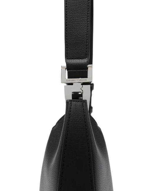 Emporio Armani Black 1981 Leather Crescent-Shape Shoulder Bag