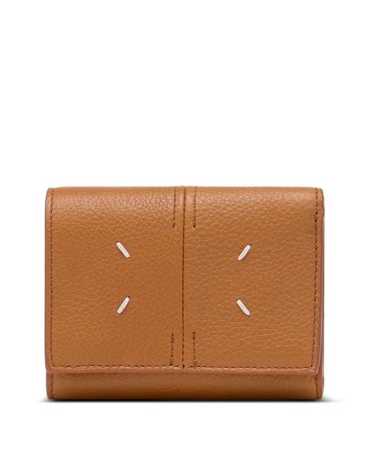 Maison Margiela Brown Zip Grained Leather Wallet