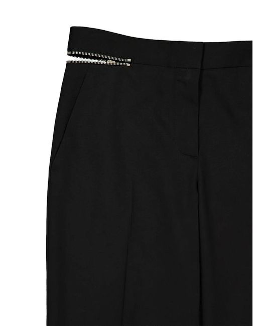 Stella McCartney Black Zipper-Detail Straight-Leg Pants