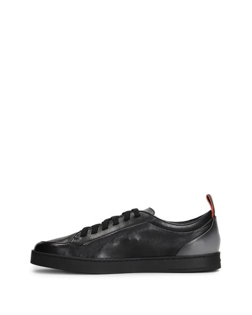 Santoni Black Baskets Off-Duty À Effet Dégradé Et Lacets for men