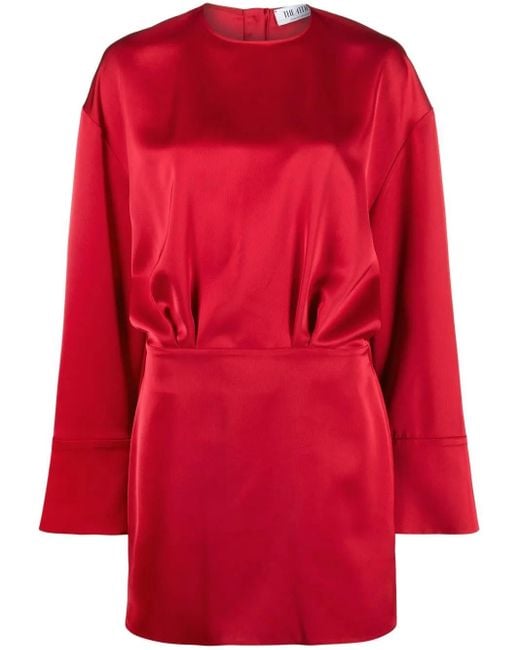 Robe En Satin À Manches Longues The Attico en coloris Red