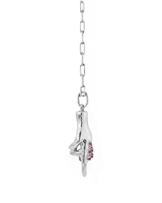 Di Volpe White Mano Cornuto Ruby Pendant
