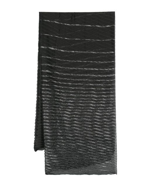 Pañuelo plisado a rayas Emporio Armani de color Black