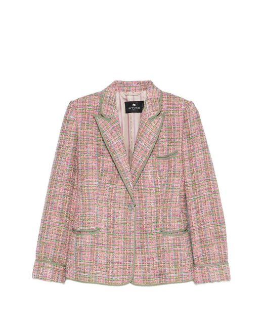 Etro Pink Tweed Blazer