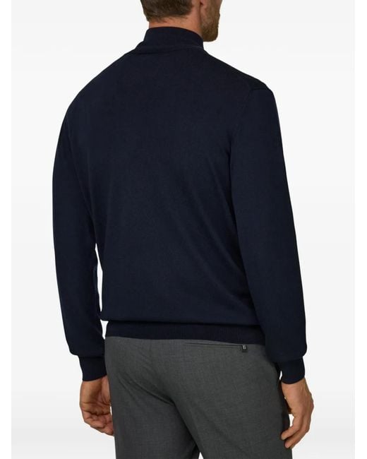 Boggi Blue Quarter-Zip Jumper for men