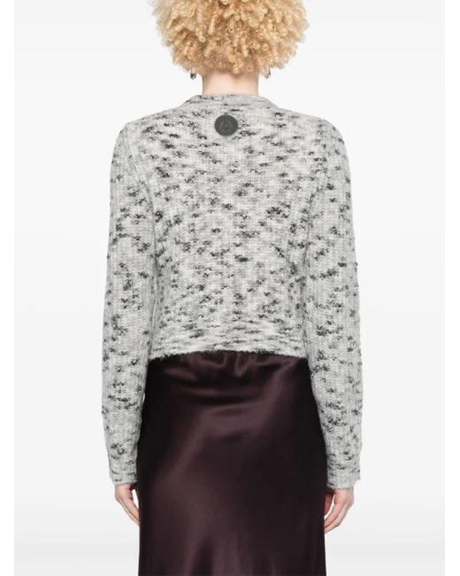Moschino Gray Braid-Detail Sweater
