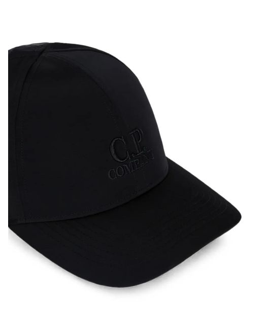 C P Company Black Logo-Embroidered Baseball Cap for men