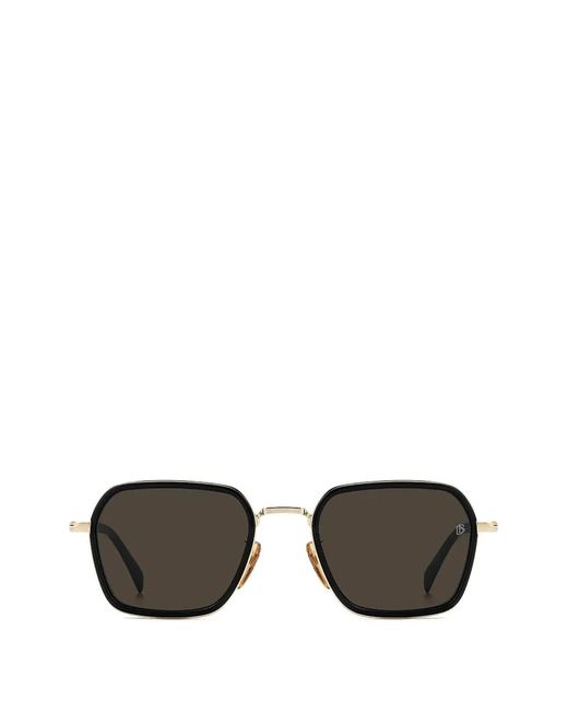 David Beckham Black Lunettes De Soleil À Monture Géométrique for men