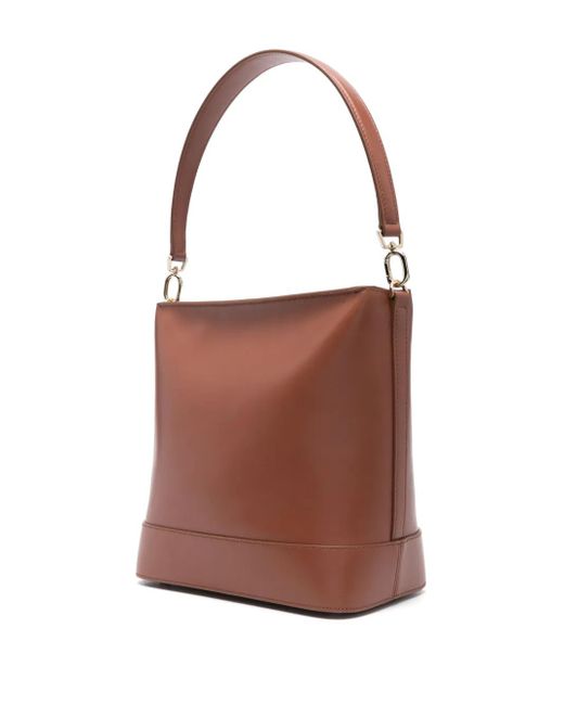 Anine Bing Brown Logo-Patch Tote Bag